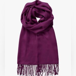 Unisex Large Lightweight Soft Silky Real Cashmere Shawl Wrap Scarf -purple